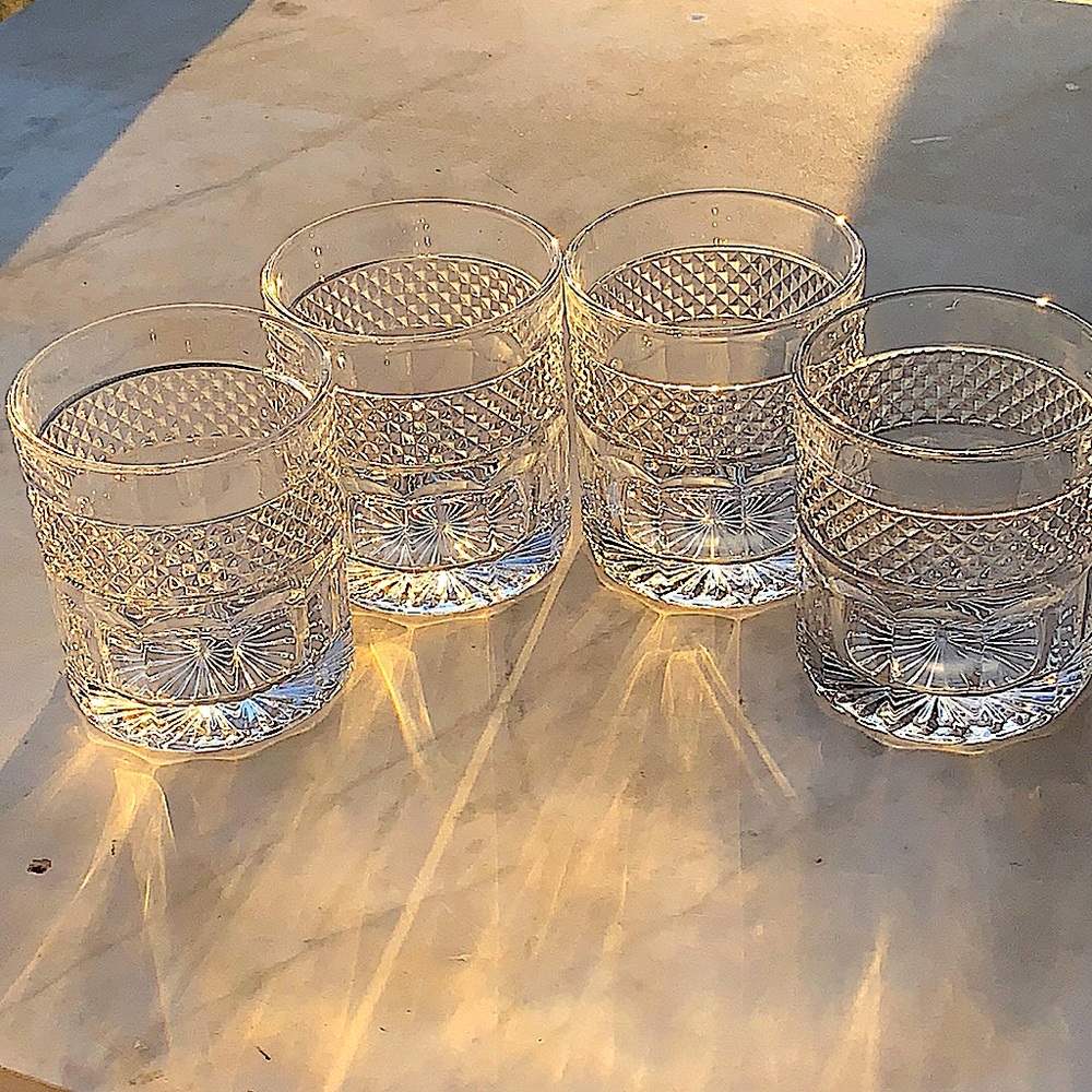 GODINGER STUDIO CRYSTAL DOUBLE OLD FASHIONED GLASSES 10oz SET OF 4